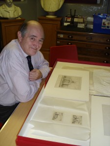Tom Christie of the Oxford Road Group conducting research at the museum store. 